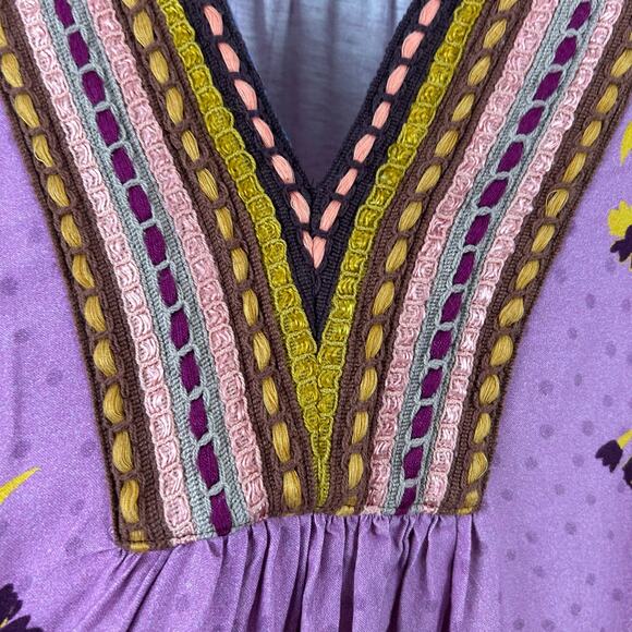 EUC Blank London Anthro Women Stephanie Half Sleeve Top Boho Purple Size Small - Picture 5 of 10